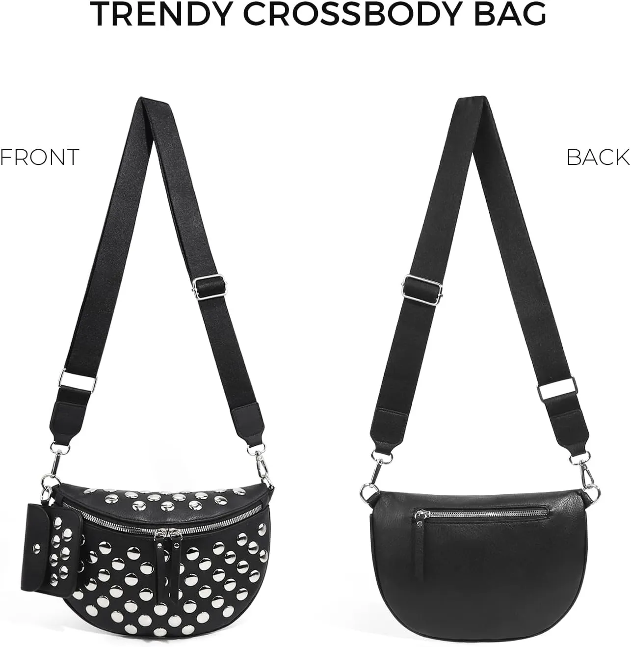 2 Pcs Checkered Crossbody Bags for Women Bum Bag Checkered Cross Body Sling Backpack Hobo Satchels Shoulder Wallet Purses