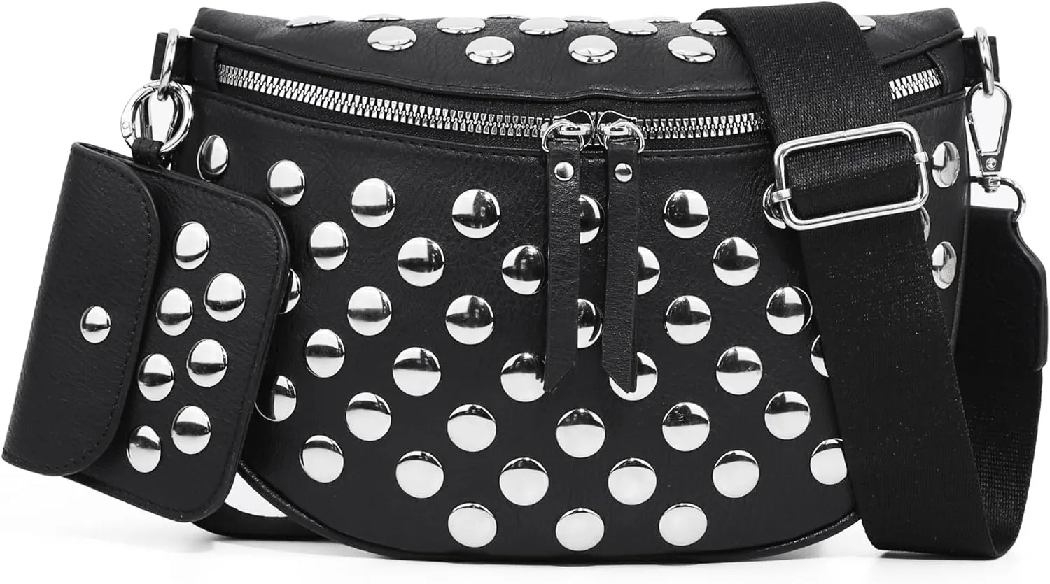 2 Pcs Checkered Crossbody Bags for Women Bum Bag Checkered Cross Body Sling Backpack Hobo Satchels Shoulder Wallet Purses