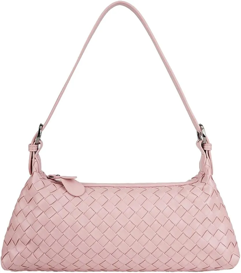 2025 Woven Shoulder Bag Purse for Women Vegan Leather Woven Tote Handbag Braided Crossbody Underarm Bag Soft Purses Satchels