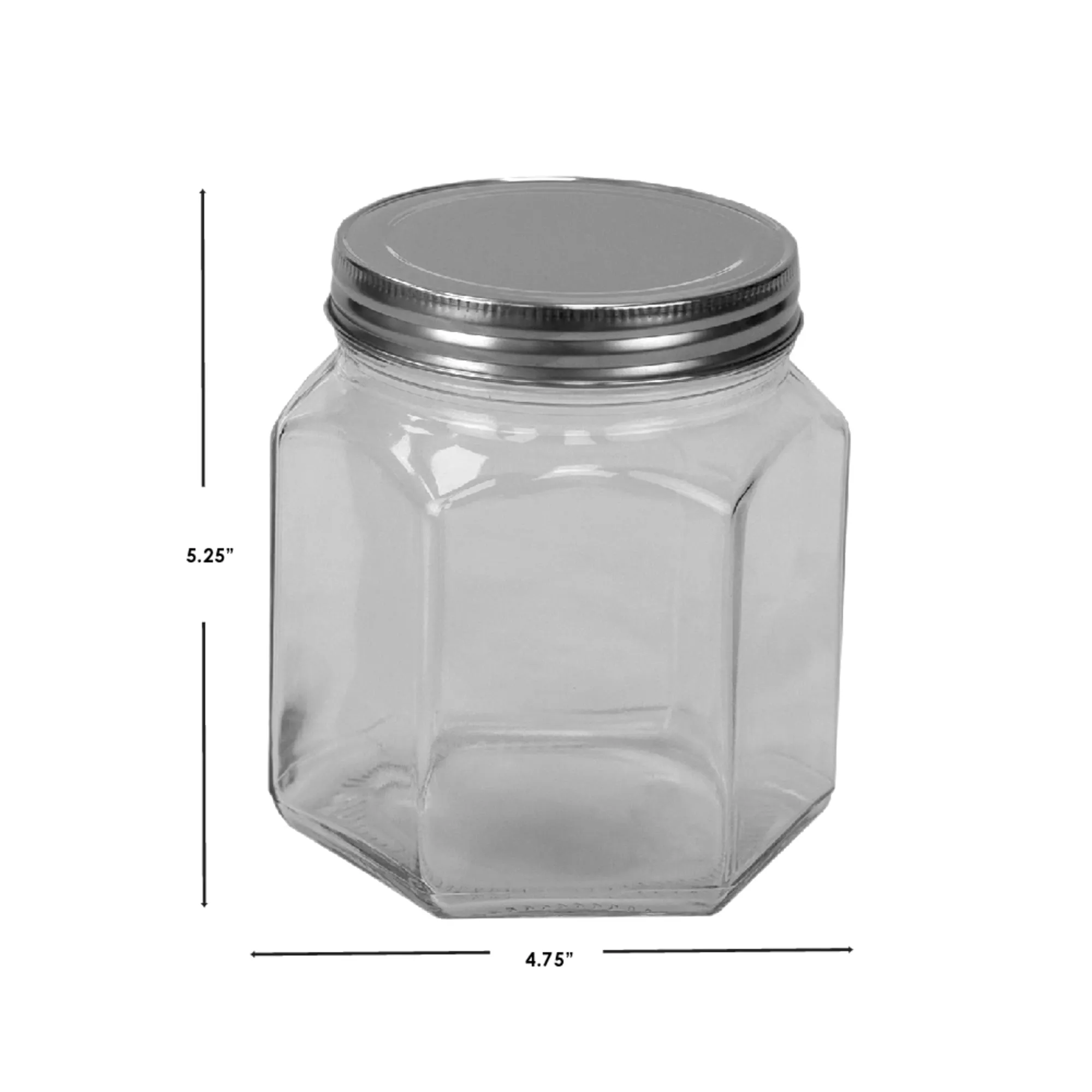 26 oz. Small Hexagon Glass Canister, Clear