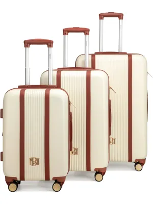 3 Piece Expandable Retro Luggage Set