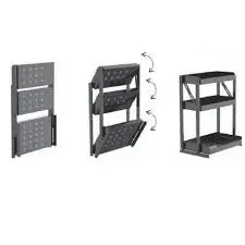 3-Tier Multi-Functional Foldable Metal Spice Storage Unit Lu-Fk03