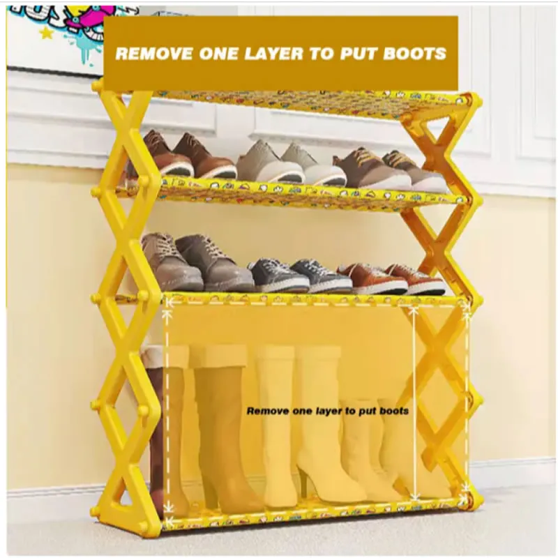 4-Layers X-Shaped Shoe Rack Organizer Ad-327