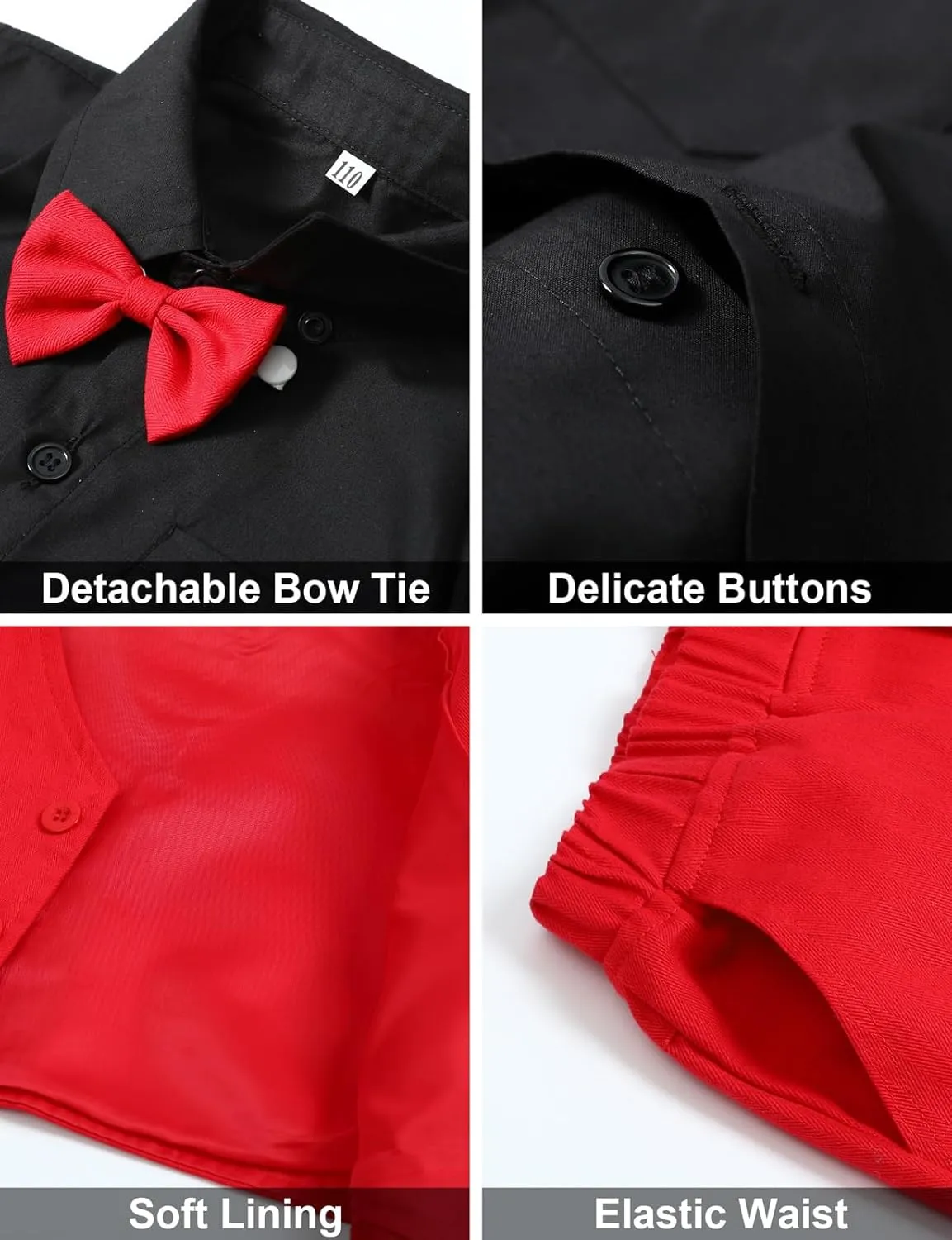 A&J DESIGN 4pcs Baby & Toddler Suit, 12 Months - 5T, Shirt & Pants & Vest & Bow Tie