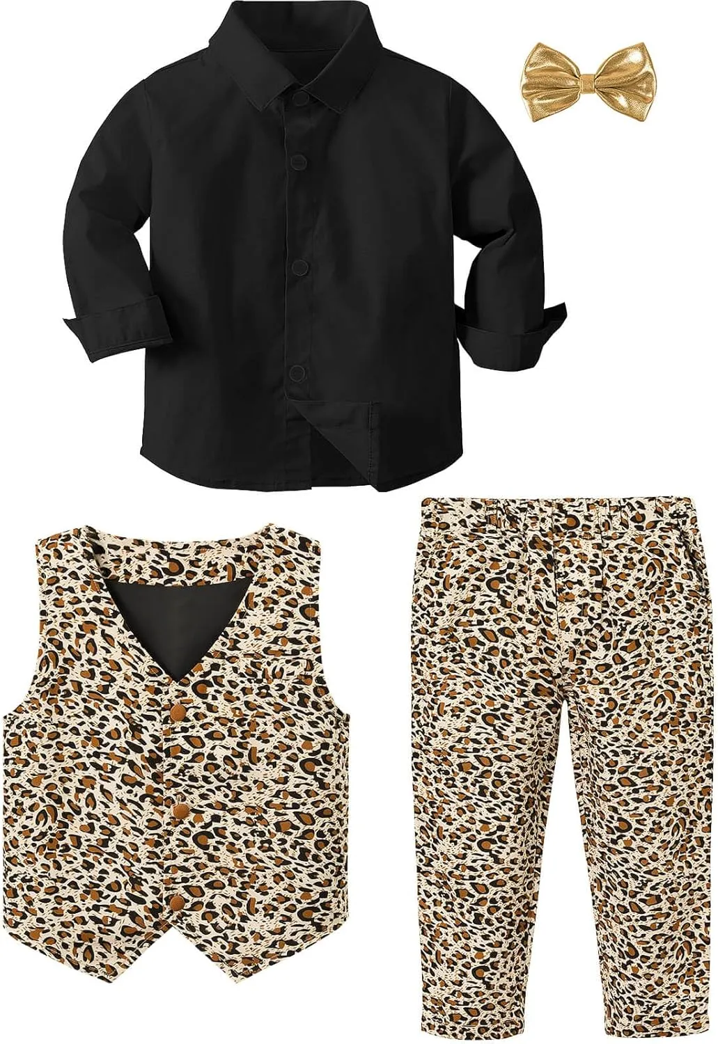 A&J DESIGN Baby Toddler Boys Gentleman Suit Set, 3pcs Outfits Shirts & Vest & Pants