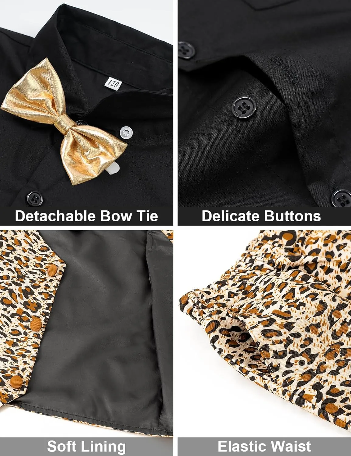 A&J DESIGN Baby Toddler Boys Gentleman Suit Set, 3pcs Outfits Shirts & Vest & Pants