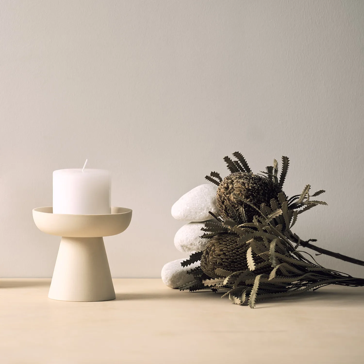 aery living | porcini candle holder medium | cream ~ DC