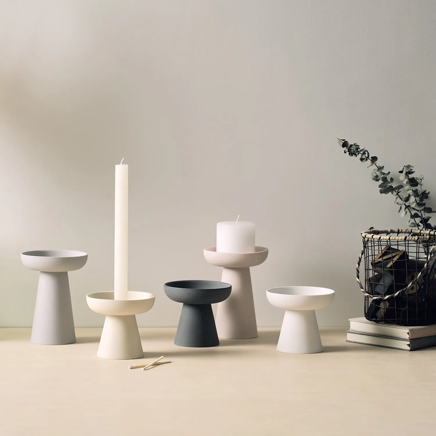 aery living | porcini candle holder medium | cream ~ DC