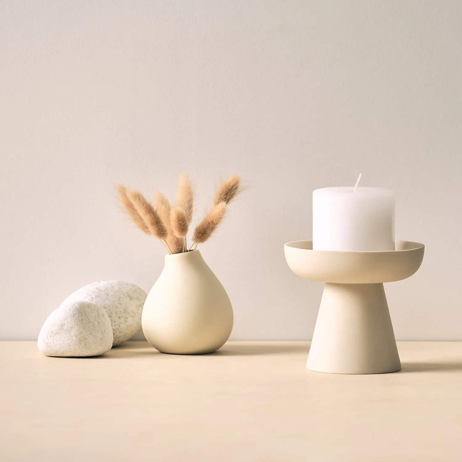 aery living | porcini candle holder medium | cream ~ DC