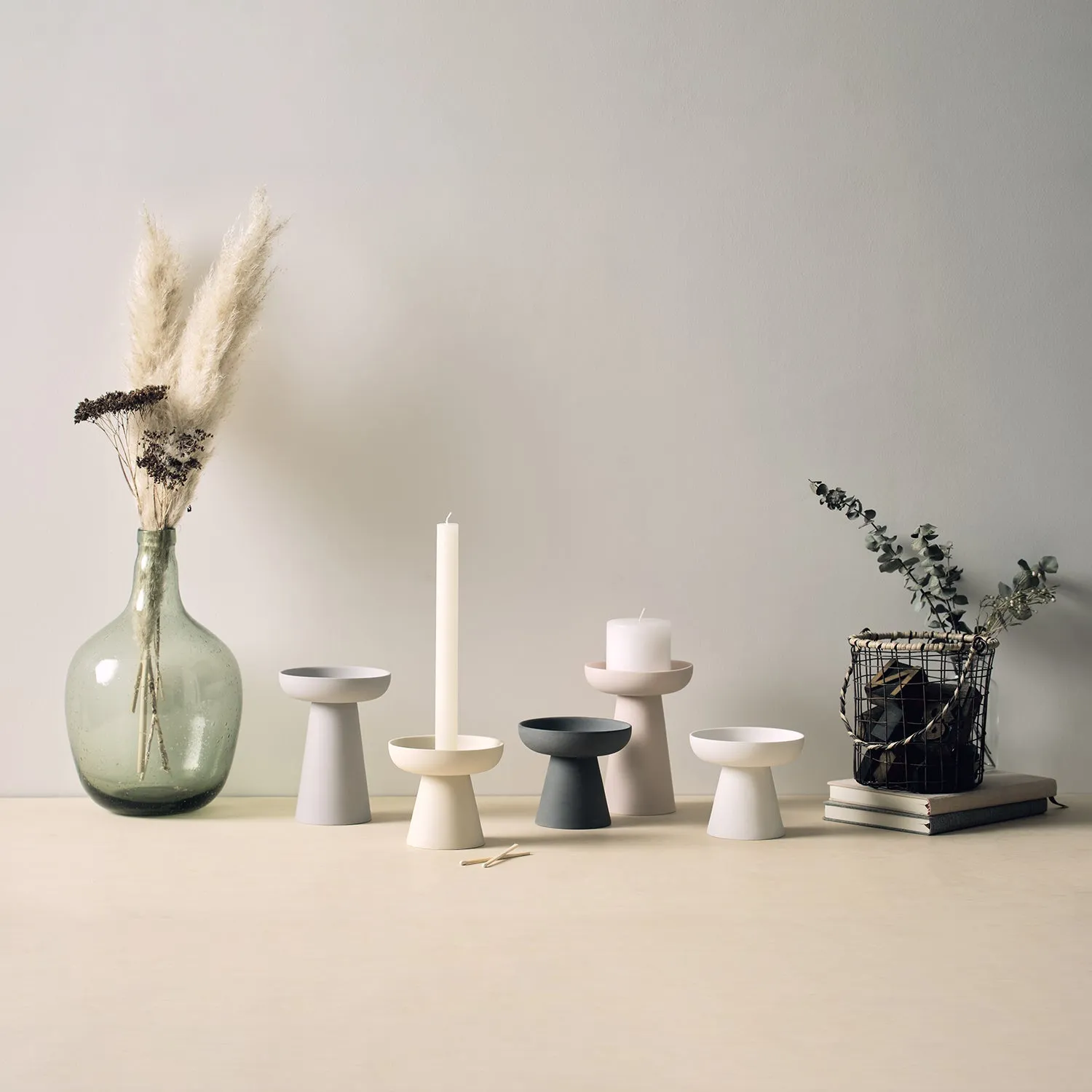 aery living | porcini candle holder medium | cream ~ DC