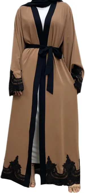 AFAVOM Women Turkey Abaya Islamic Muslim Prayer Dress Embroidered Cardigan Kaftan Dubai Robe Casual Turkish Modest Dress
