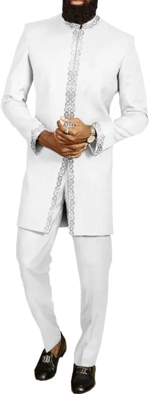 African Suit for Men Dashiki Coats and Ankara Pants 2 Piece Set Wedding Evening Outfits Slim Fit Outwear Jacket Clothes