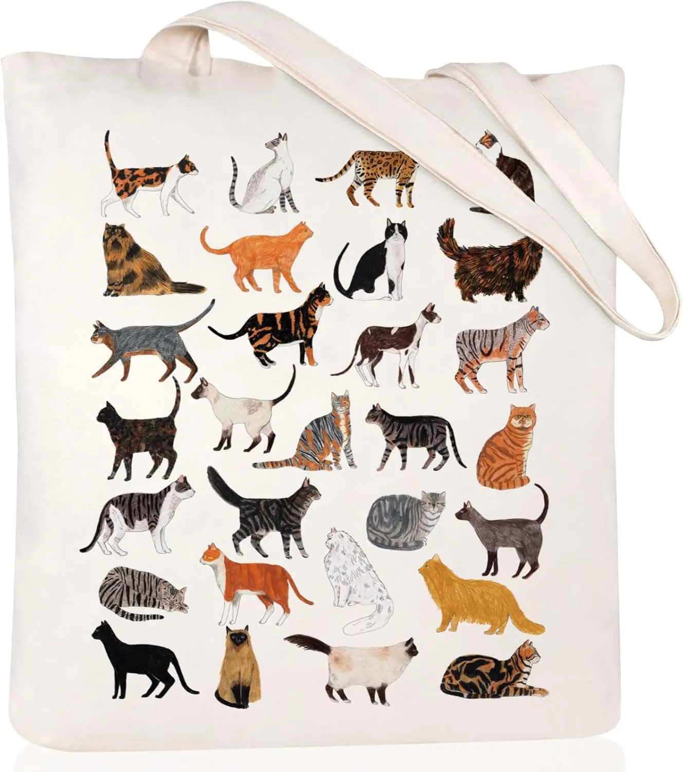 Andeiltech Canvas Aesthetic Tote Bag for Women with Inner Pocket Totes Shoulder Book Bag Shopping Reusable Grocery Bags
