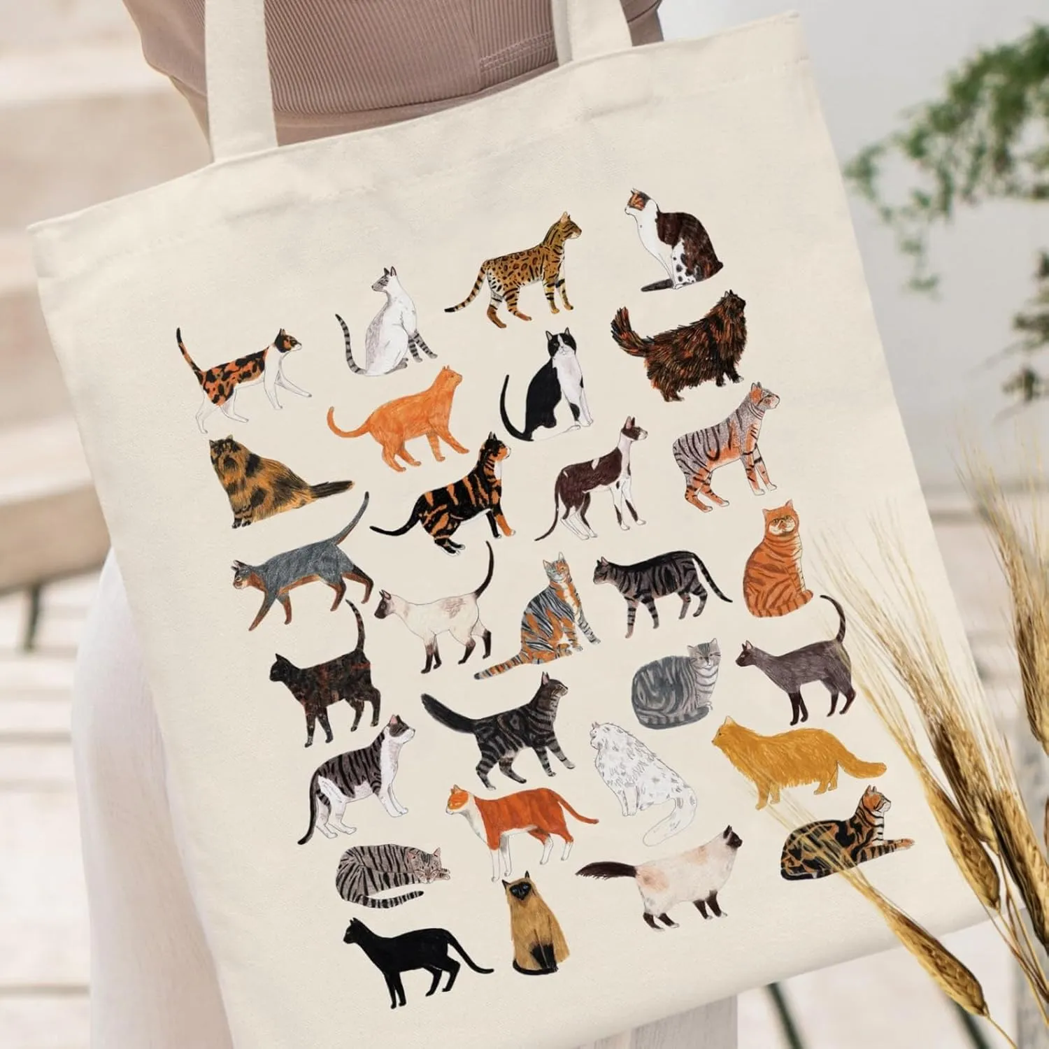 Andeiltech Canvas Aesthetic Tote Bag for Women with Inner Pocket Totes Shoulder Book Bag Shopping Reusable Grocery Bags