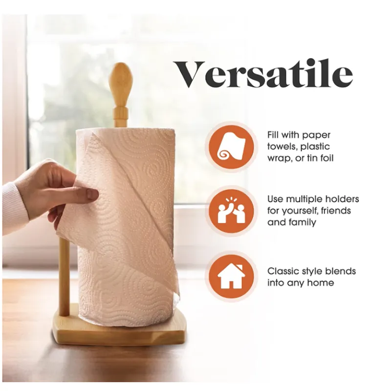 Bamboo Wood Paper Towel Kitchen Holder Jc-149