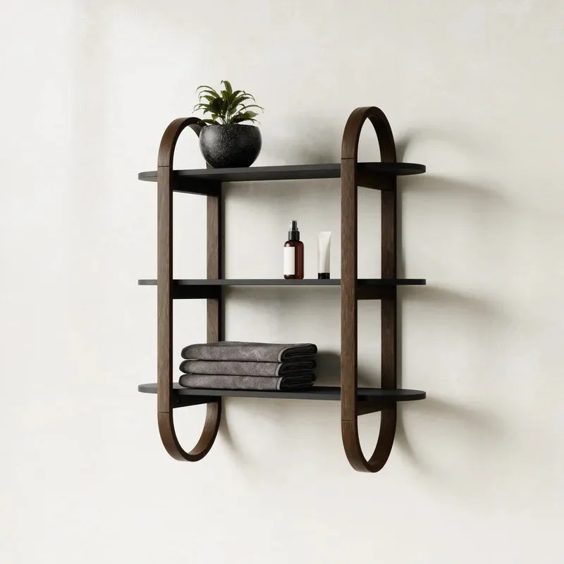 Bellwood Wall Shelf Black/Walnut