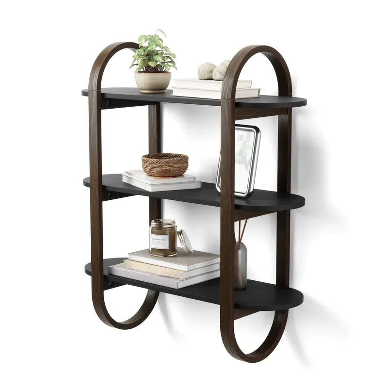 Bellwood Wall Shelf Black/Walnut