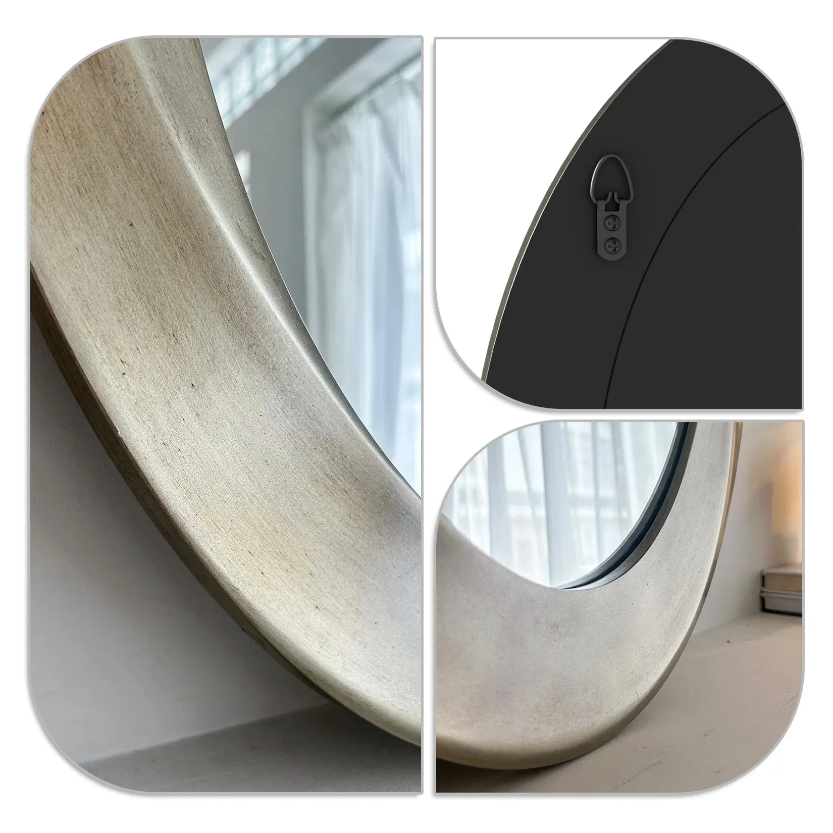 Beveled Oval Wall Mirror Beautiful Curve Frame