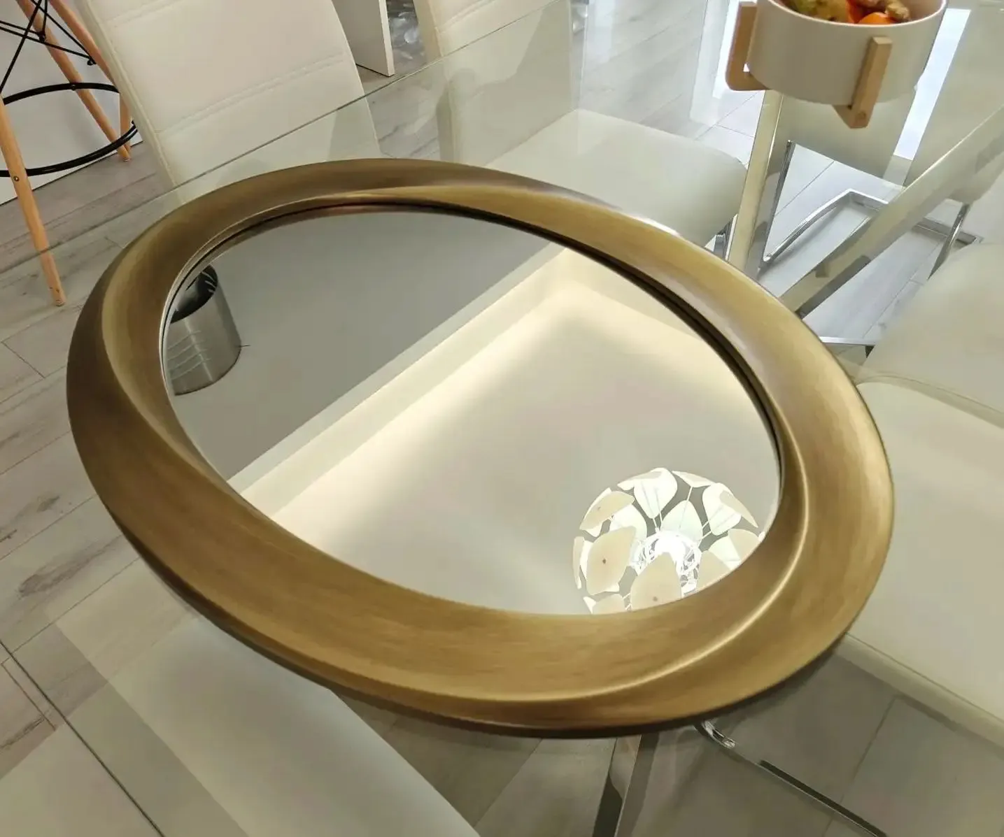 Beveled Oval Wall Mirror Beautiful Curve Frame