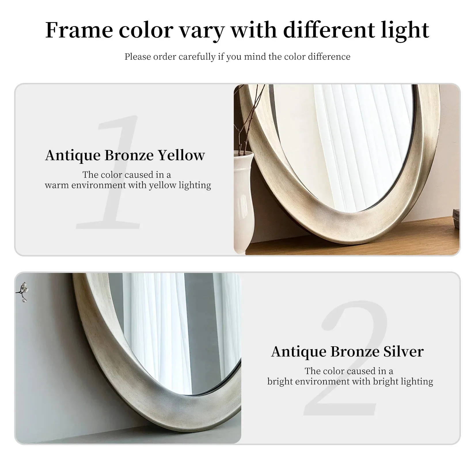 Beveled Oval Wall Mirror Beautiful Curve Frame