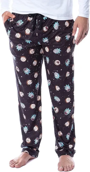 Bioworld Rick and Morty Mens' Face Expressions Toss Print Pajama Sleep Lounge Pants