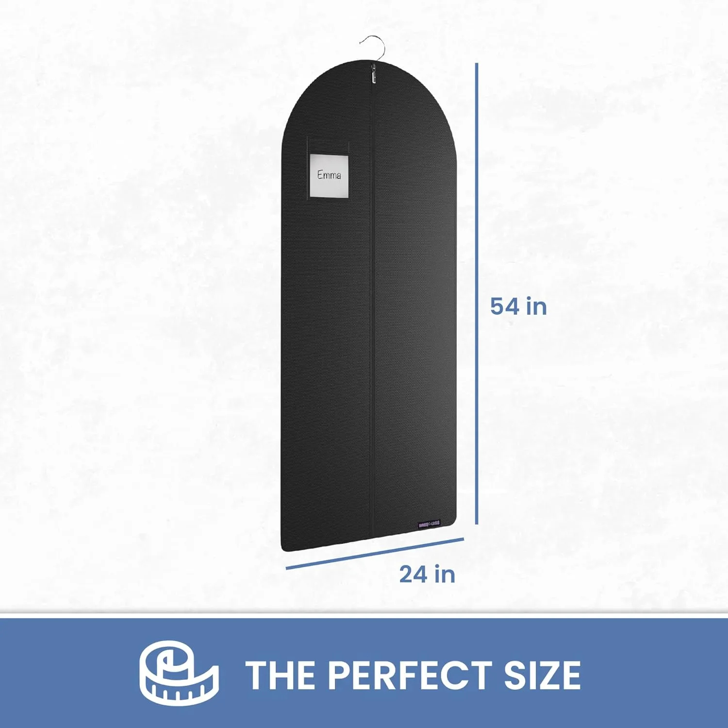 Black Garment Bag for Travel and Storage with Zipper for Suits Tuxedos Dresses and Coats 24 inch x 54 inch