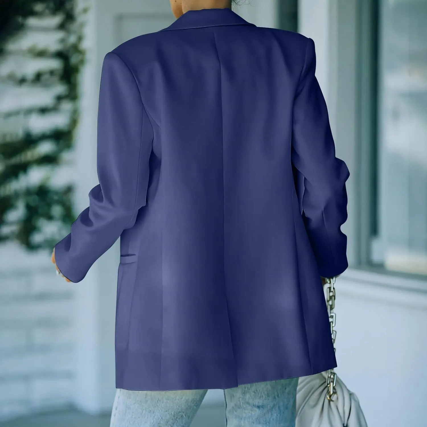 Blazers for Women Fashion Slim Fit Jacket Notch Lapel Button Long Sleeve Suit Fashion Work 0ffice Open Front Outwear