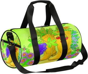 Boots Sunflower Strawberry Gym Bag Small Gym Duffel Bags for Men Women Overnight Weekender Bag Lightweight Sport Duffle Bag Carry On Gymbag