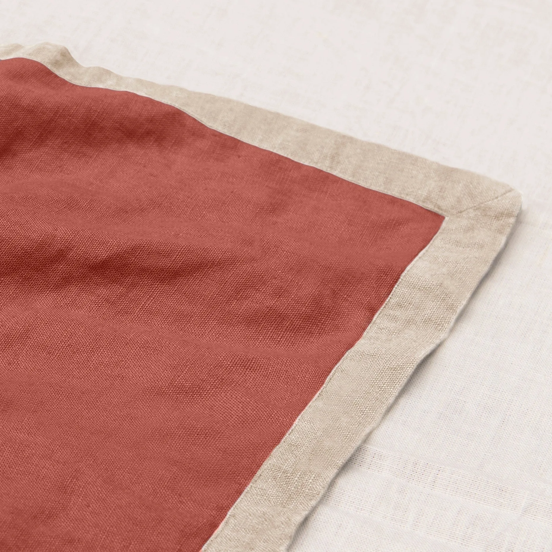 Bordered Linen Table Runner