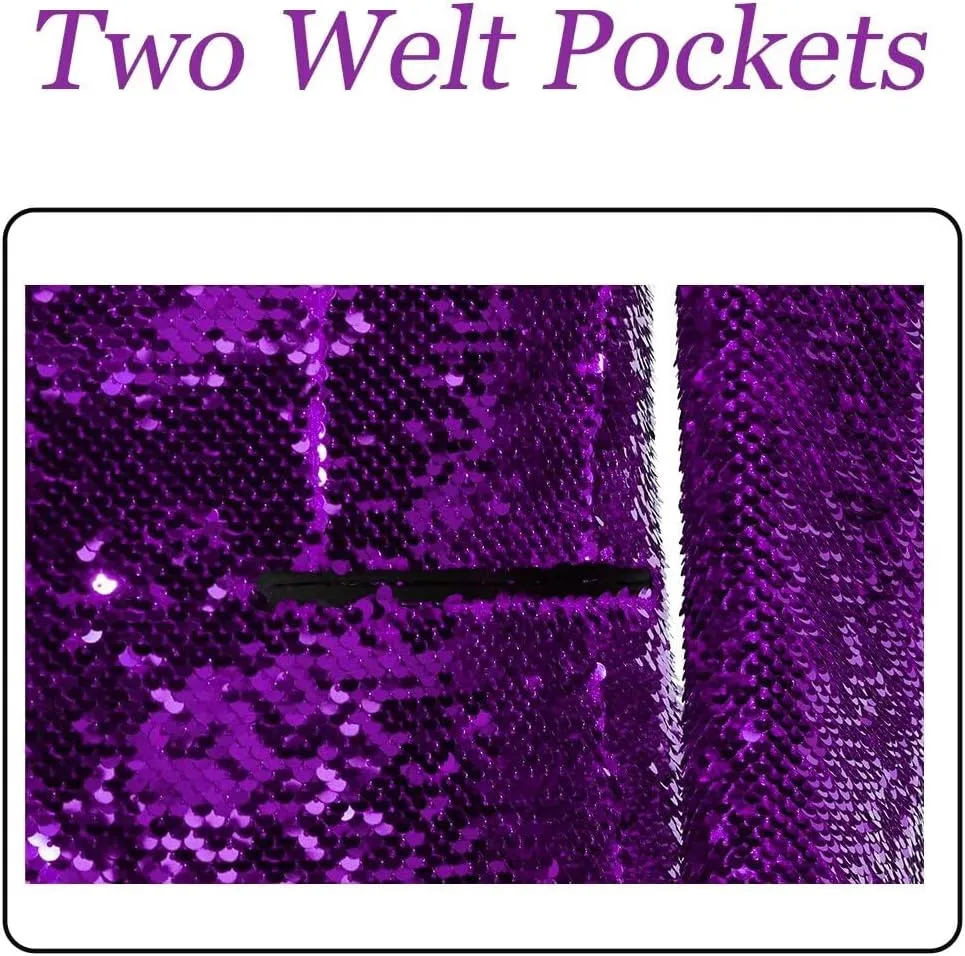 Boys Sequin Blazer Glitter Suit Jackets for Prom Party Costume Shawl Collar Boys Tuxedo Coats Size 2-20