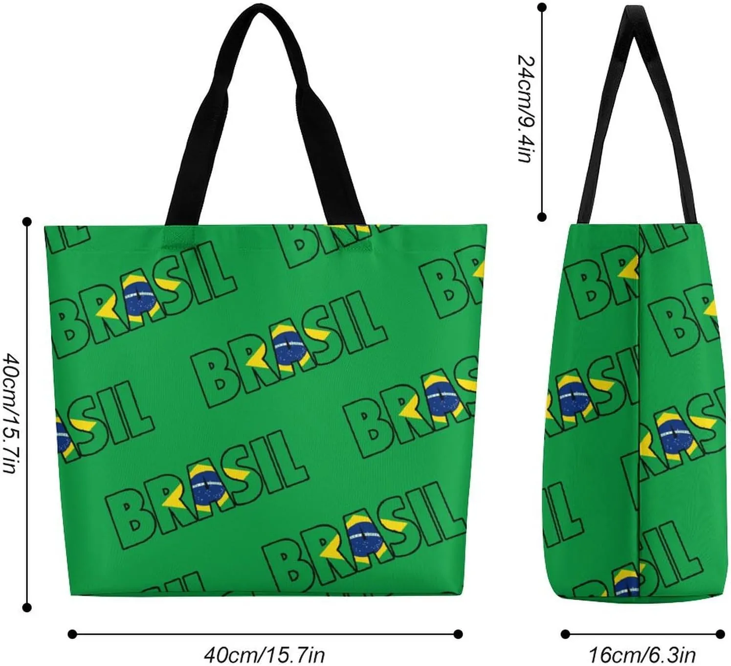 Brazil Flag Brazilian Shopping Bag Mans Woman Reusable Tote Bags Travel Totes Foldable Shoulder Bags