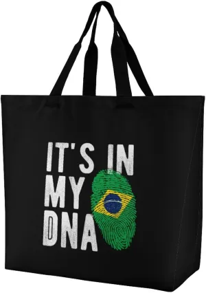 Brazil Flag Brazilian Shopping Bag Mans Woman Reusable Tote Bags Travel Totes Foldable Shoulder Bags