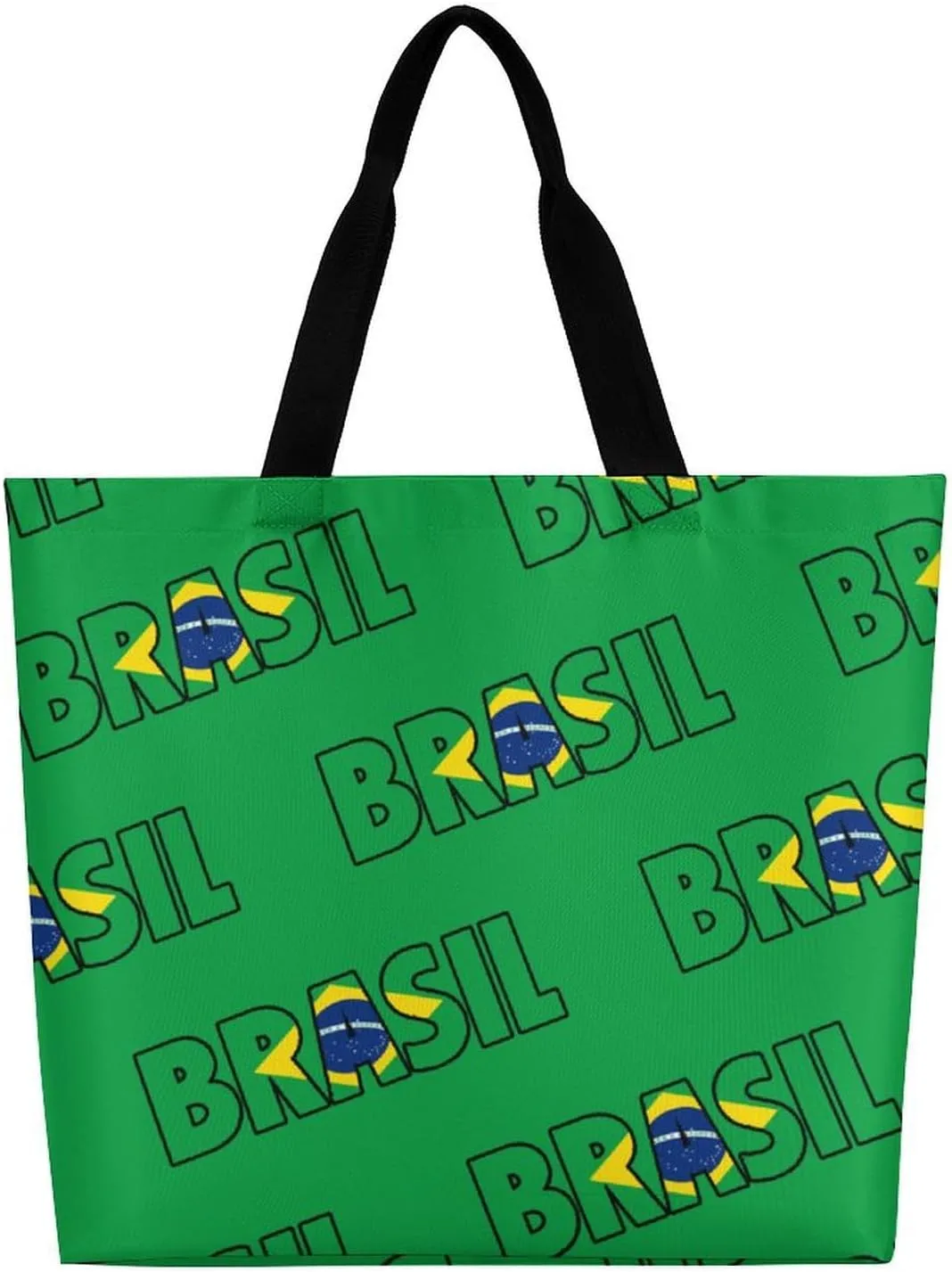 Brazil Flag Brazilian Shopping Bag Mans Woman Reusable Tote Bags Travel Totes Foldable Shoulder Bags