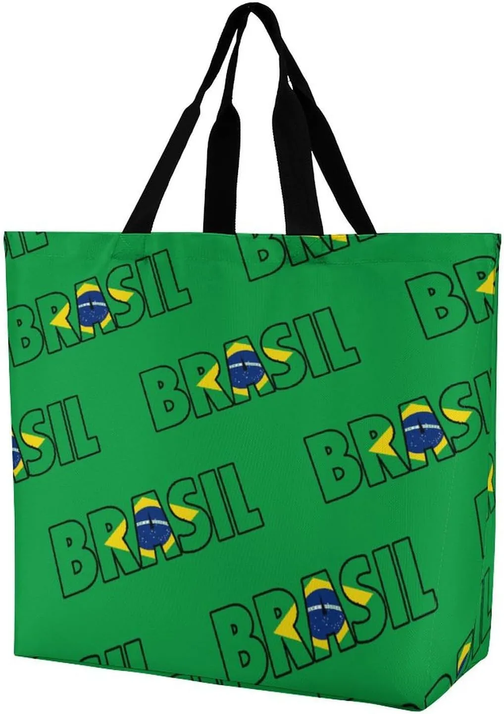 Brazil Flag Brazilian Shopping Bag Mans Woman Reusable Tote Bags Travel Totes Foldable Shoulder Bags