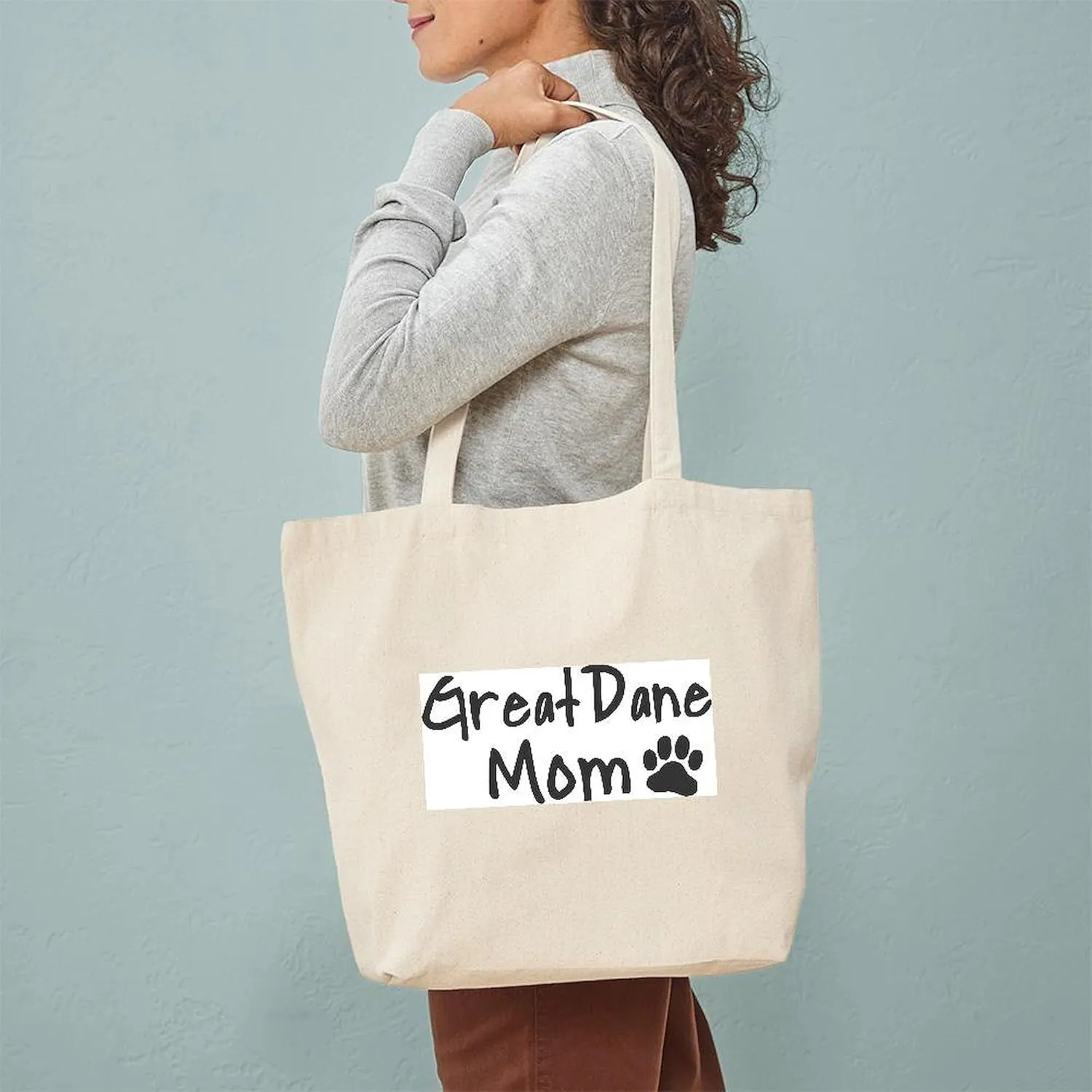 CafePress Great Dane MOM Tote Bag Natural Canvas Tote Bag, Reusable Shopping Bag