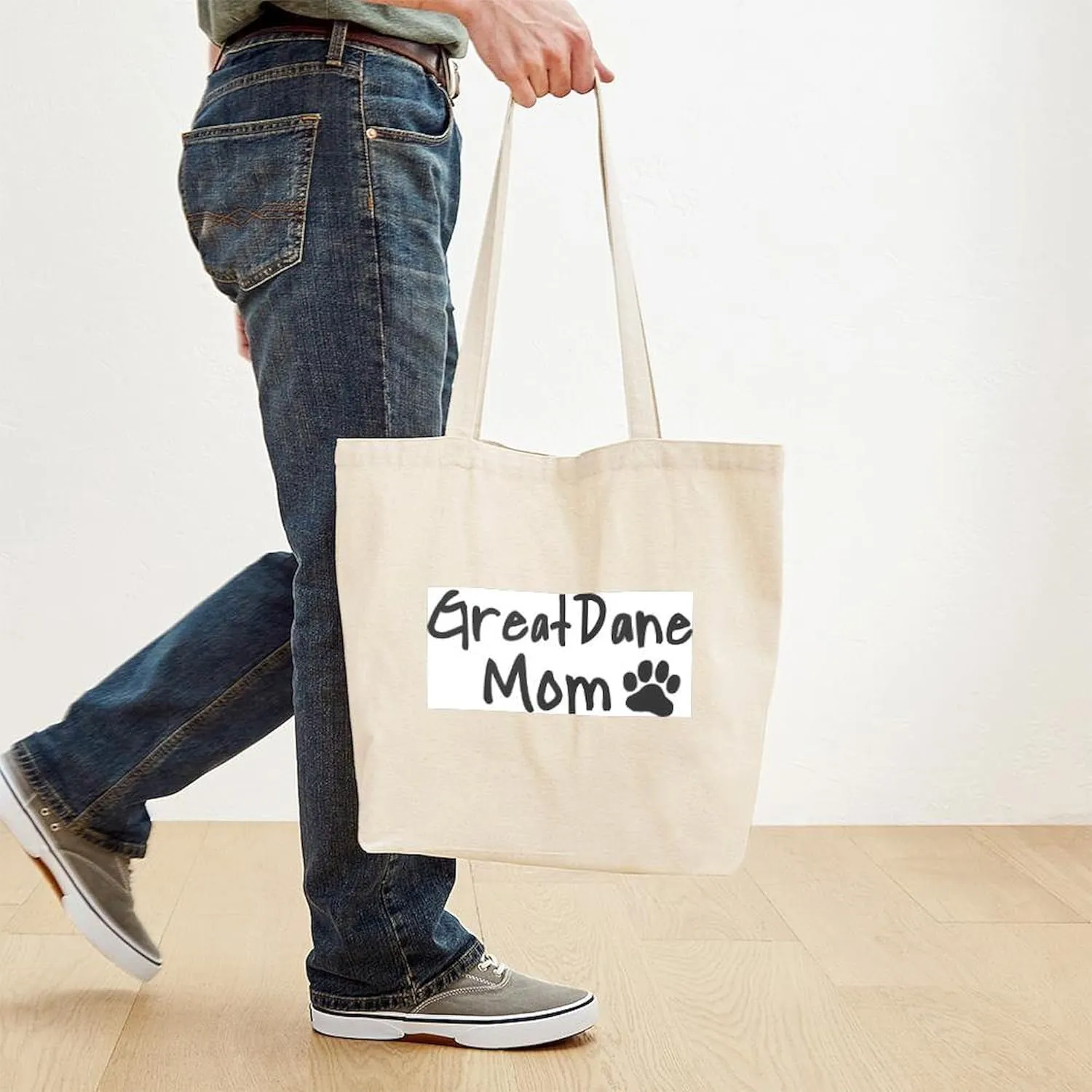 CafePress Great Dane MOM Tote Bag Natural Canvas Tote Bag, Reusable Shopping Bag