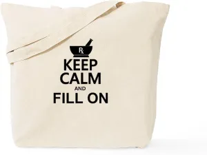 CafePress Keep Calm Fill On Tote Bag Natural Canvas Tote Bag, Reusable Shopping Bag