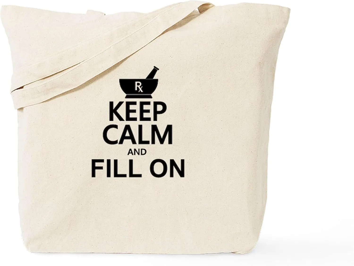 CafePress Keep Calm Fill On Tote Bag Natural Canvas Tote Bag, Reusable Shopping Bag