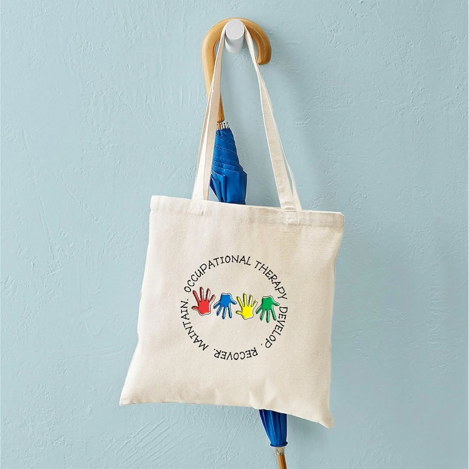 CafePress OT CIRCLE HANDS 2 Tote Bag Natural Canvas Tote Bag, Reusable Shopping Bag