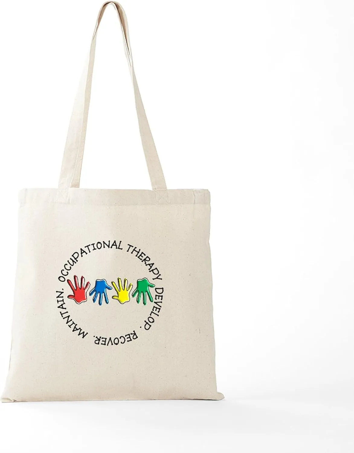 CafePress OT CIRCLE HANDS 2 Tote Bag Natural Canvas Tote Bag, Reusable Shopping Bag