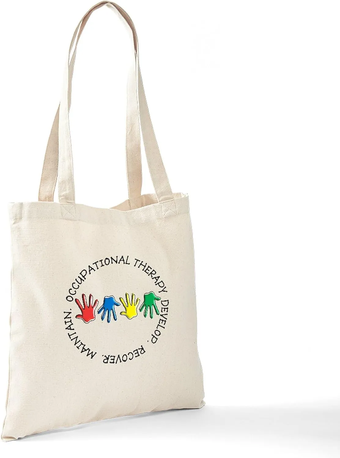 CafePress OT CIRCLE HANDS 2 Tote Bag Natural Canvas Tote Bag, Reusable Shopping Bag