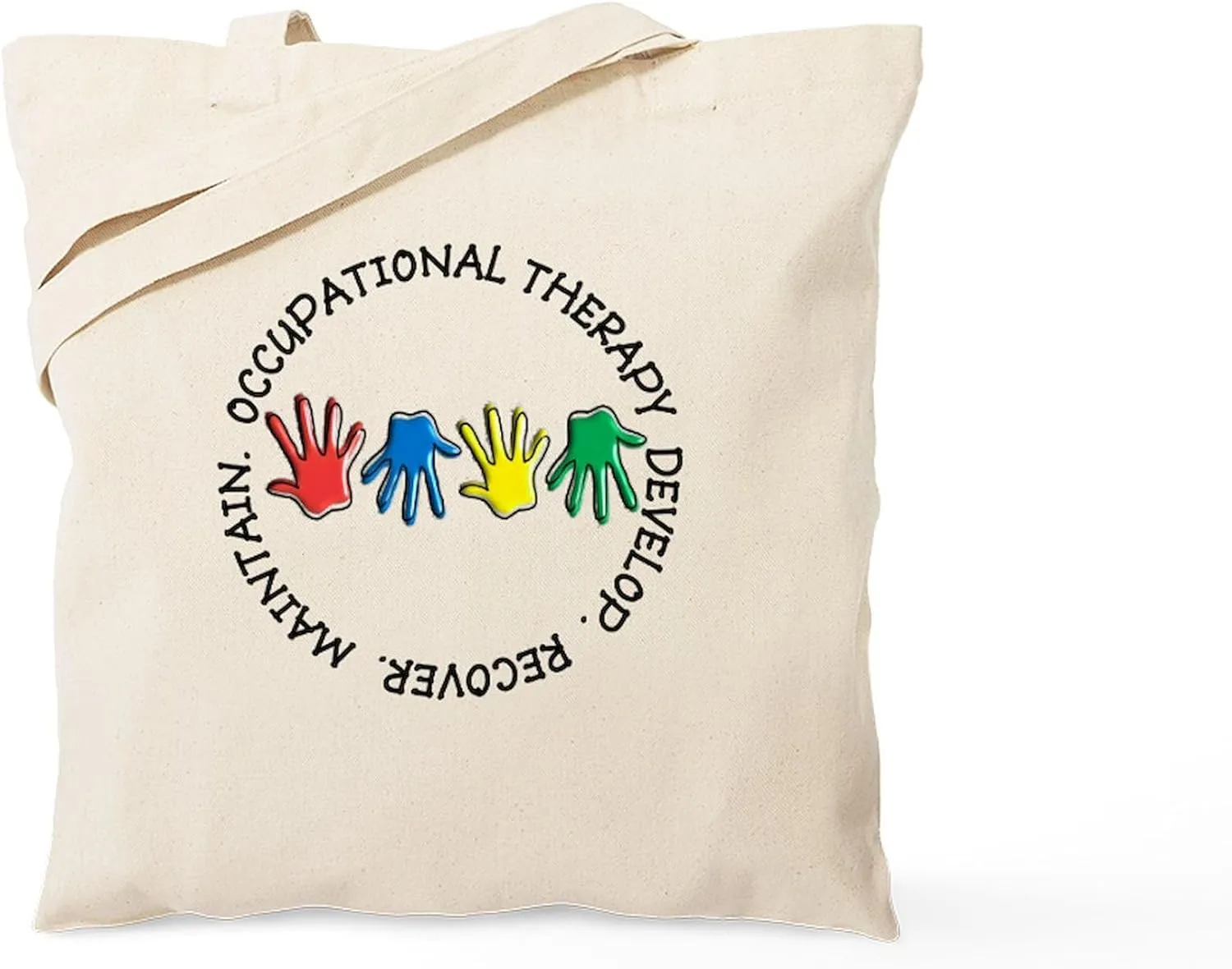 CafePress OT CIRCLE HANDS 2 Tote Bag Natural Canvas Tote Bag, Reusable Shopping Bag