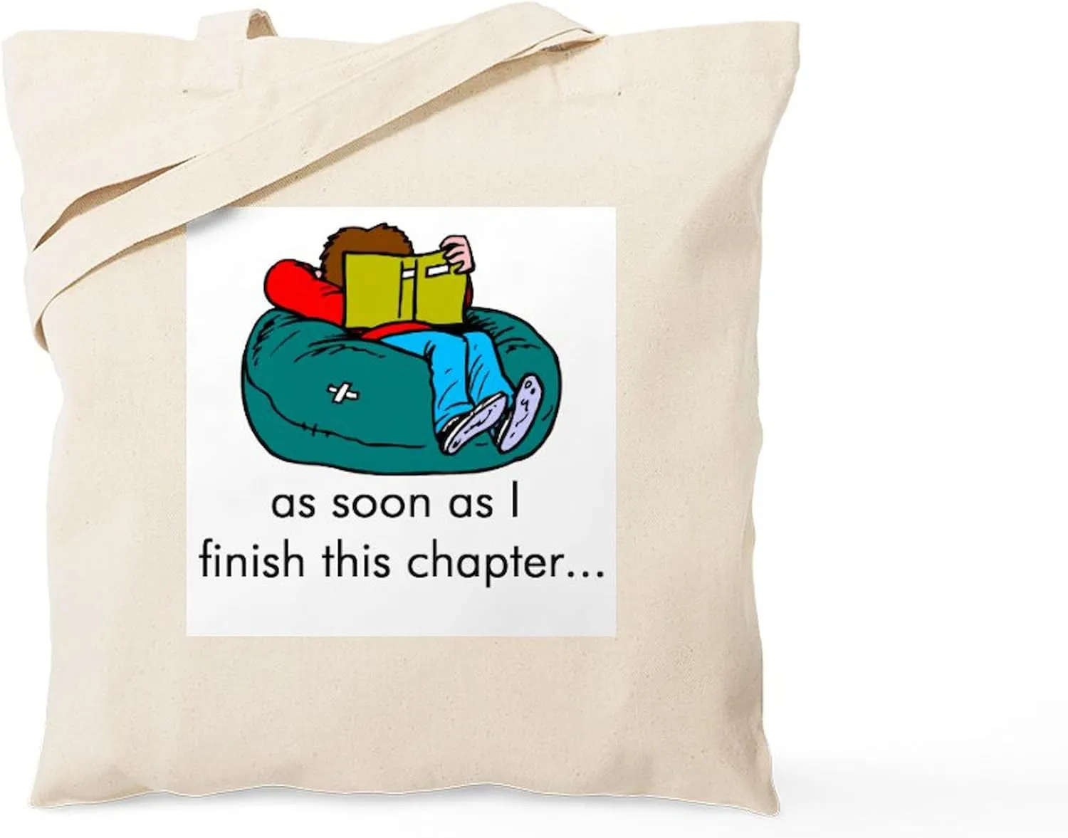 CafePress Reading Tote Bag Natural Canvas Tote Bag, Reusable Shopping Bag