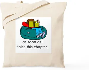 CafePress Reading Tote Bag Natural Canvas Tote Bag, Reusable Shopping Bag