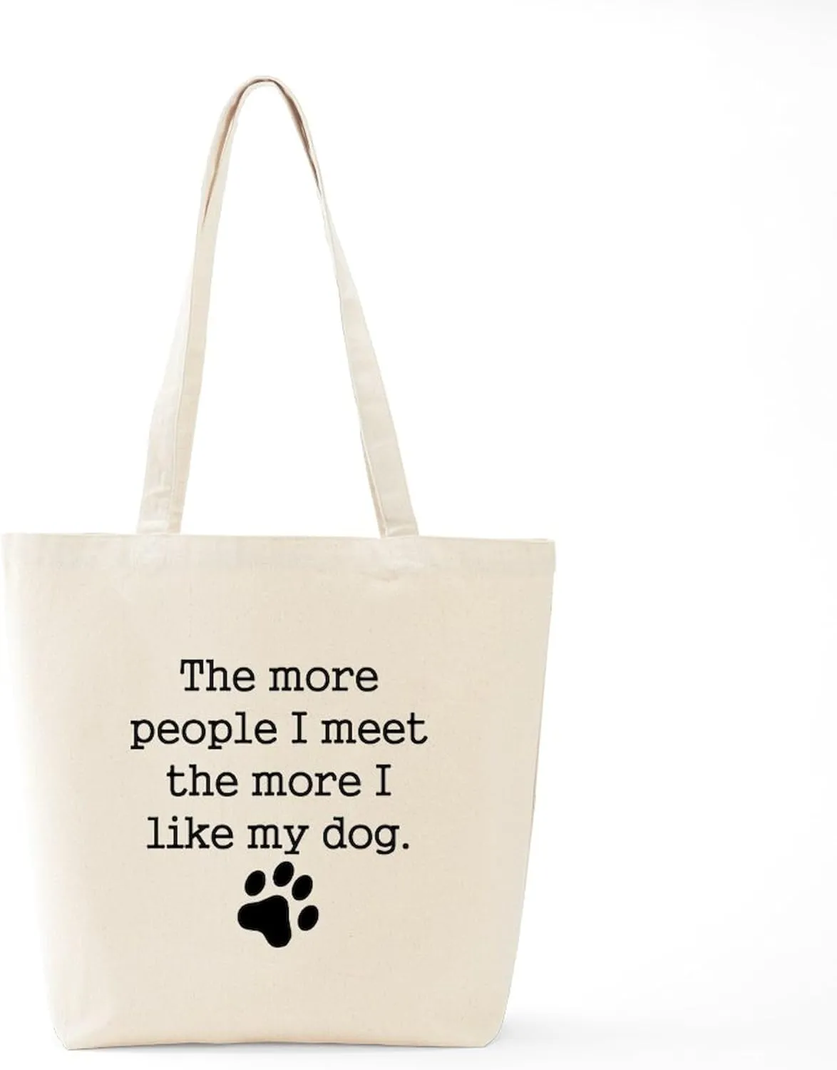 CafePress The More I Like My Dog Tote Bag Natural Canvas Tote Bag, Reusable Shopping Bag