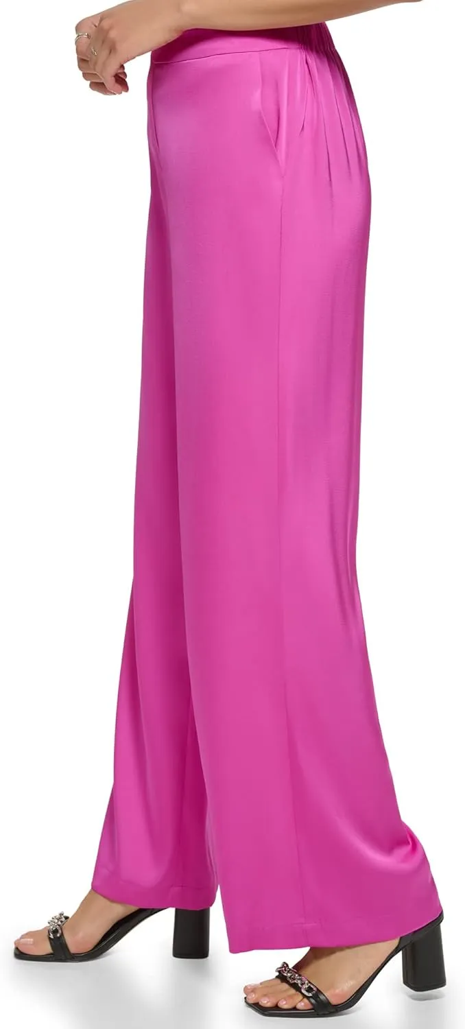 Calvin Klein Women's Pull on Flowy Elevated Smocked Waist Pant