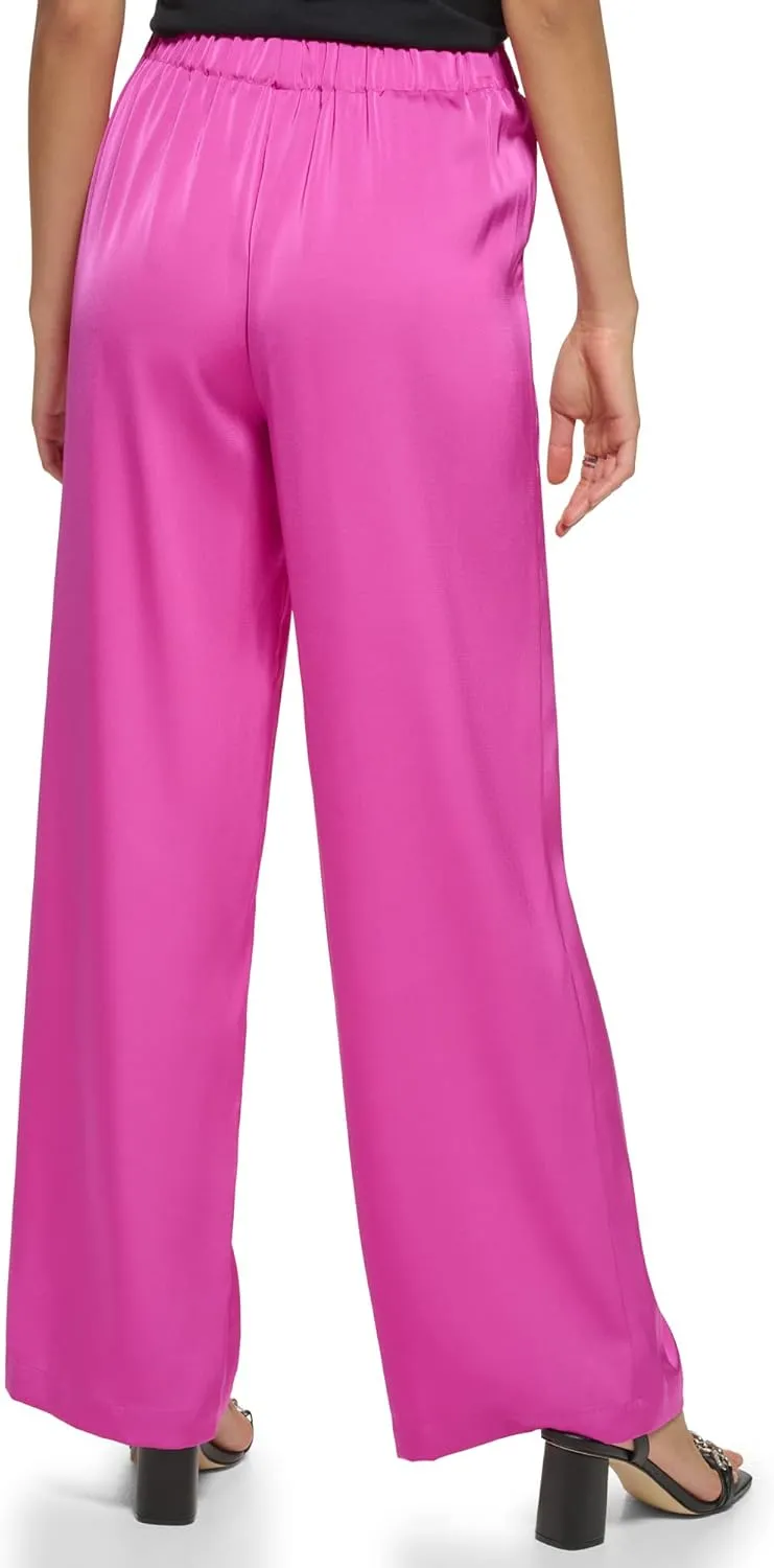 Calvin Klein Women's Pull on Flowy Elevated Smocked Waist Pant