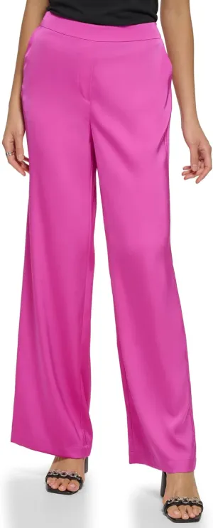 Calvin Klein Women's Pull on Flowy Elevated Smocked Waist Pant