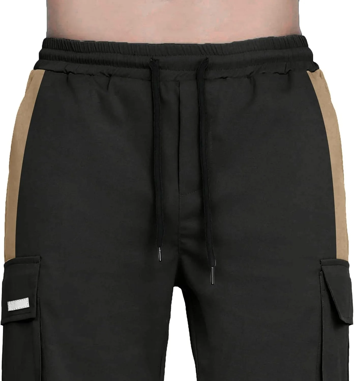 Cargo Pants for Men Relaxed Fit Fleece Sweatpants Stretch Elastic Waist Jogger Baggy Sports Pants Drawstring Sports
