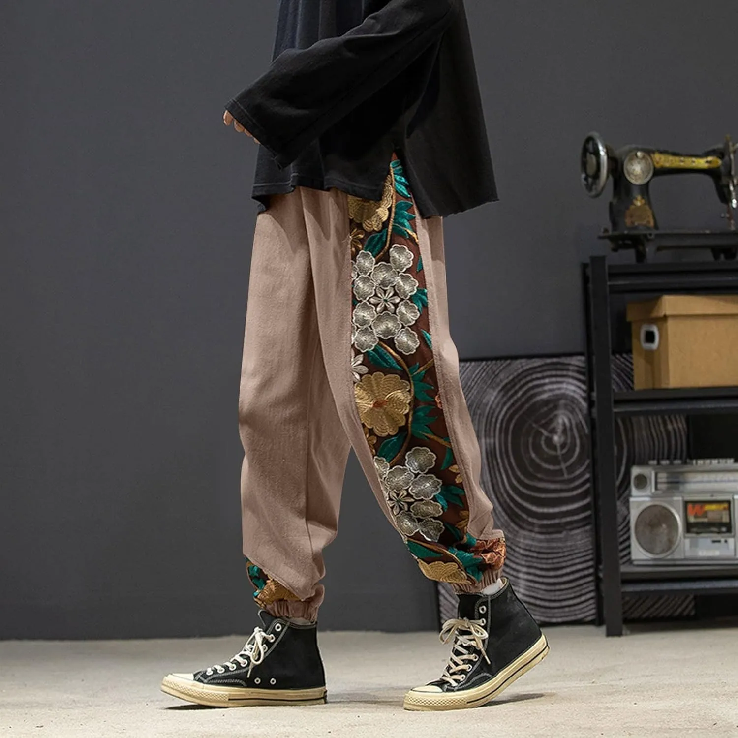 Cargo Pants for Men Relaxed Fit Mens Cargo Pants Elastic Waist Yoga Beach Pants Drawstring Yoga Beach Trousers Casual
